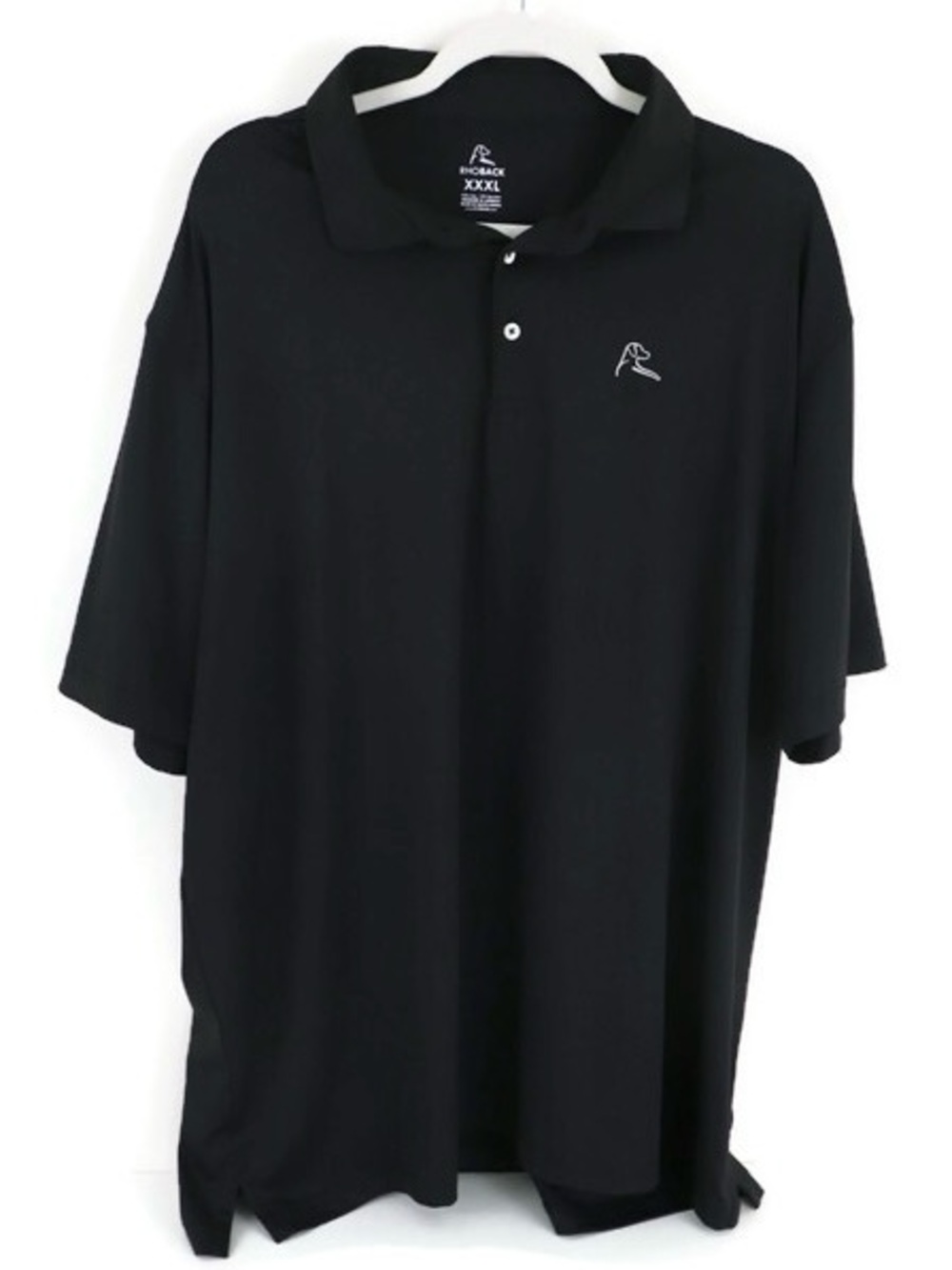 Rhoback Black Men's Polo with Subtle Logo Luxury Golf
